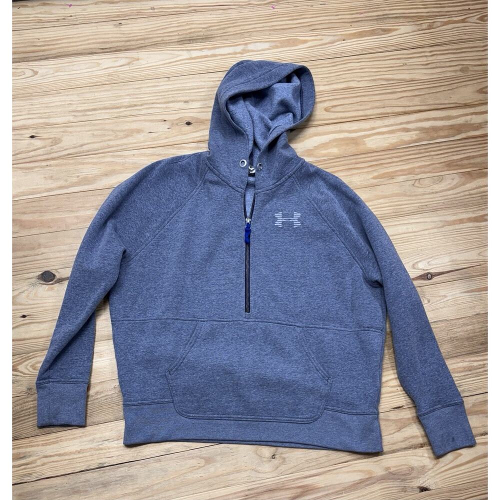 UNDER ARMOUR COLDGEAR Loose Blue Hoodie Sweatshirt mens Size Small No Drawstring